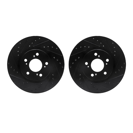 Rotors-Drilled And Slotted-Black, Zinc Plated Black, Zinc Coated, 8002-58012
